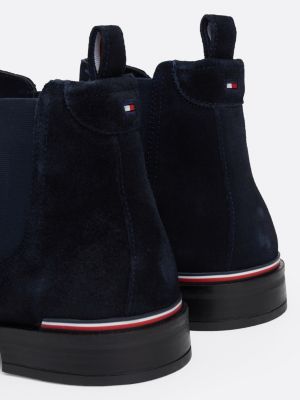 blau chelsea-boot aus wildleder für herren - tommy hilfiger