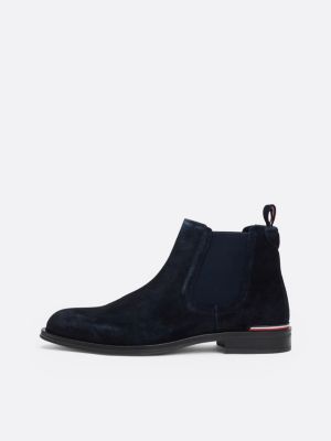 blau chelsea-boot aus wildleder für herren - tommy hilfiger