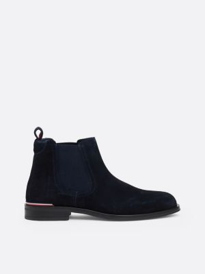 blue suede chelsea boots for men tommy hilfiger