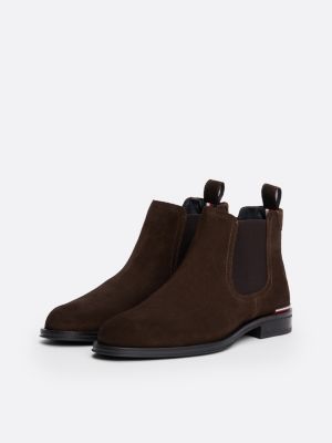 black suede chelsea boots for men tommy hilfiger