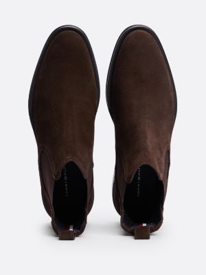 black suede chelsea boots for men tommy hilfiger