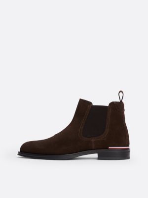 schwarz chelsea-boot aus wildleder für herren - tommy hilfiger