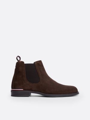 schwarz chelsea-boot aus wildleder für herren - tommy hilfiger