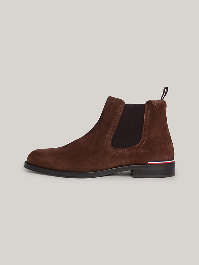 brown suede chelsea boots for men tommy hilfiger