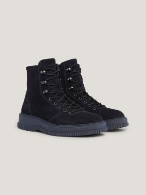 Bottes en daim crochets la age rapide Bleu Tommy Hilfiger