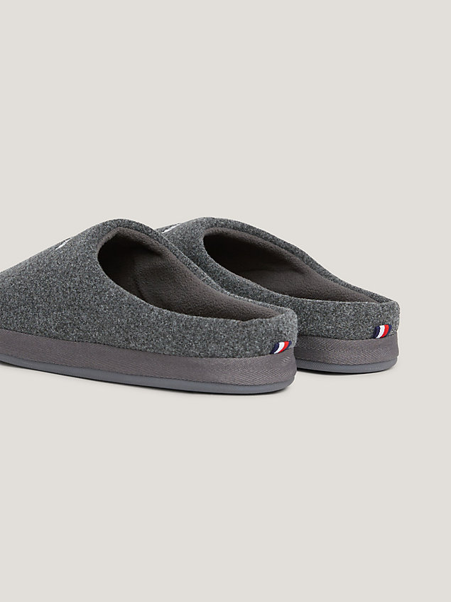 grey felt warm lined slippers for men tommy hilfiger