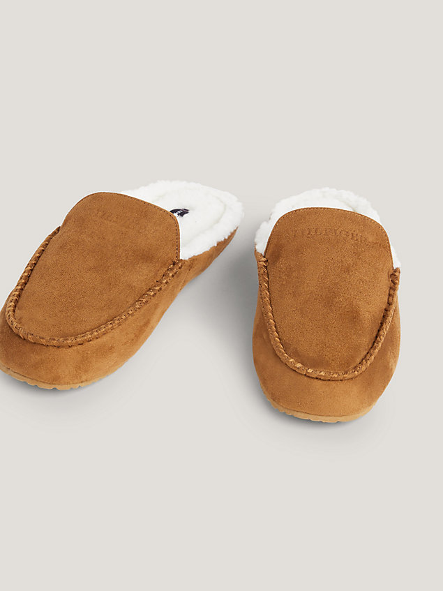 brown moccasin cleat slippers for men tommy hilfiger