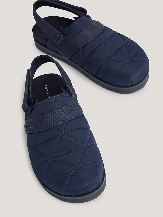 blue recycled warm lined cleat mule sandals for men tommy hilfiger
