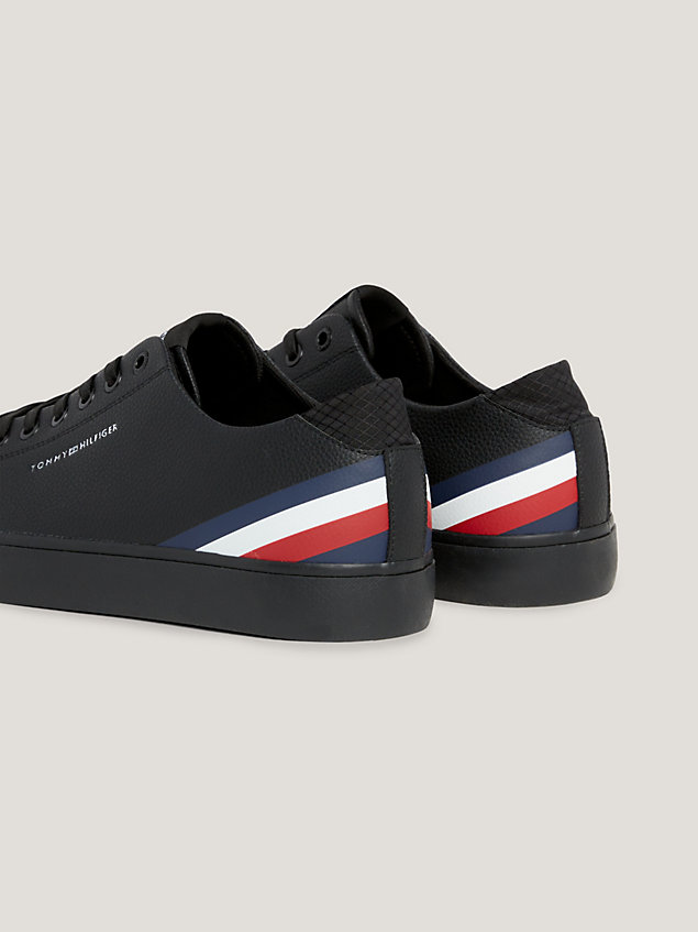 black signature tape lace-up trainers for men tommy hilfiger