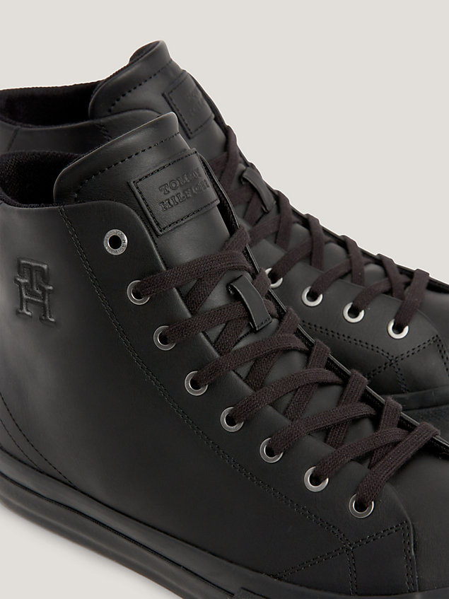 black th monogram high-top sneaker für herren - tommy hilfiger