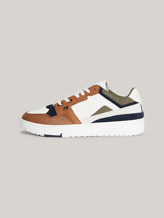 brown th monogram basketball trainers for men tommy hilfiger