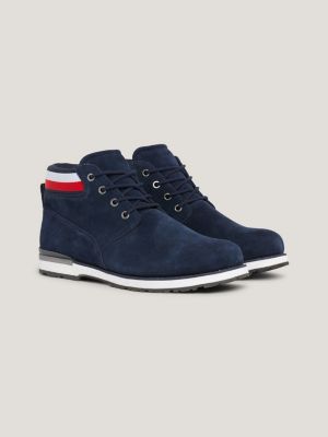 Suede Lace Up Ankle Boots Blue Tommy Hilfiger