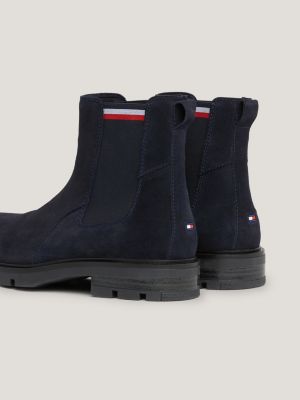 Signature Tape Suede Chelsea Ankle Boots | Blue | Tommy Hilfiger