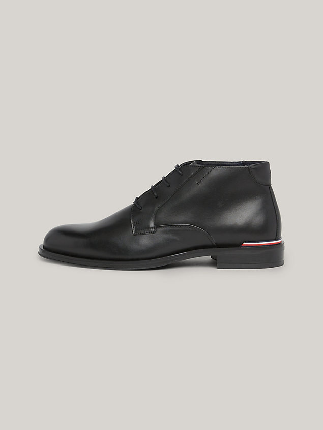 black low leather boots for men tommy hilfiger