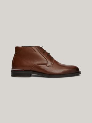 Tommy hilfiger store brown leather boots