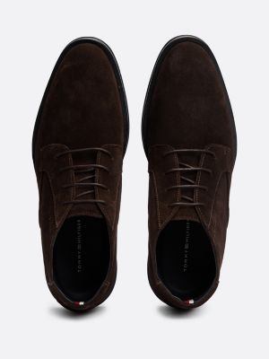 black suede lace-up ankle boots for men tommy hilfiger