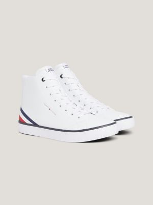 Lace-Up High-Top Trainers | Hilfiger White Tommy 