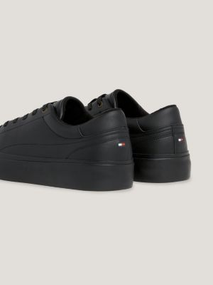 Tommy hilfiger leather lace best sale up trainers