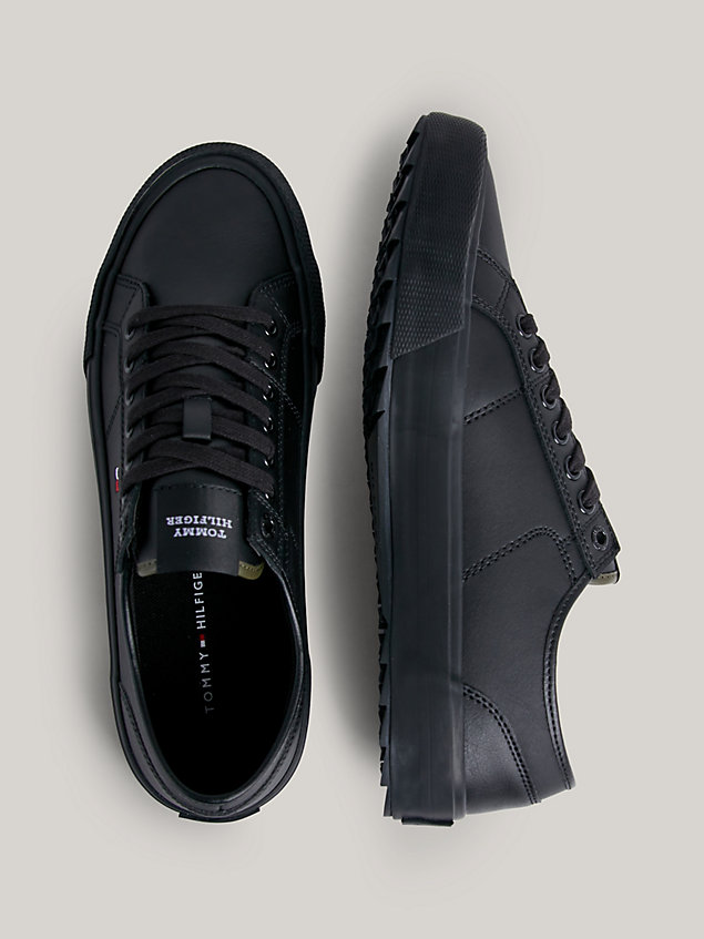 black cleat lace-up trainers for men tommy hilfiger