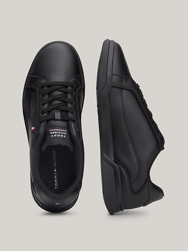 black low-top cupsole trainers for men tommy hilfiger