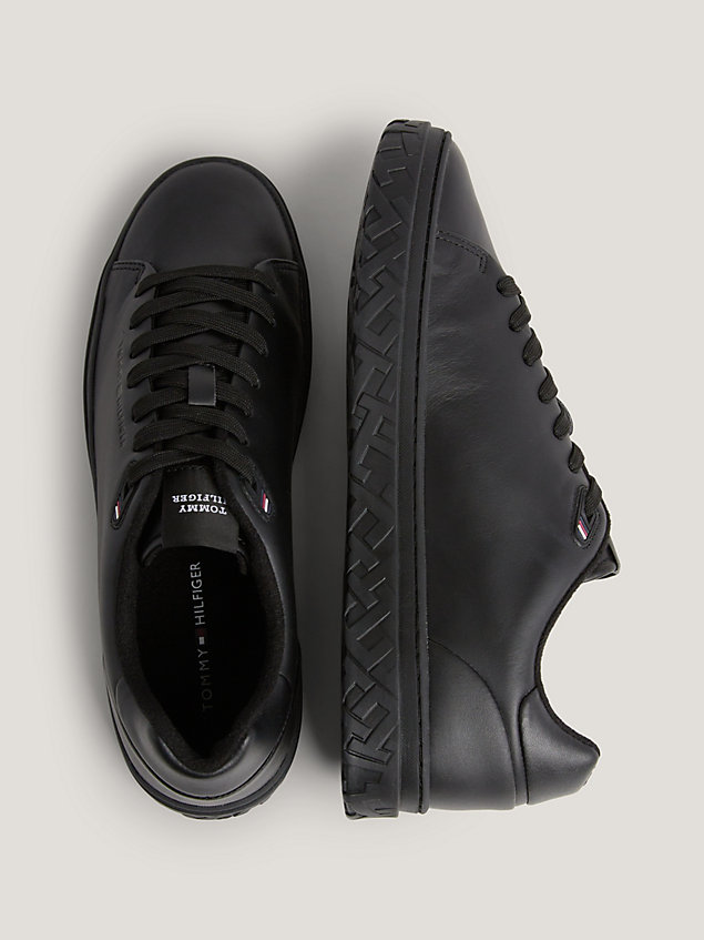 sneakers con suola preformata e monogrammi black da uomo tommy hilfiger