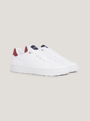 Leather TH Monogram Cupsole Trainers | WHITE | Tommy Hilfiger