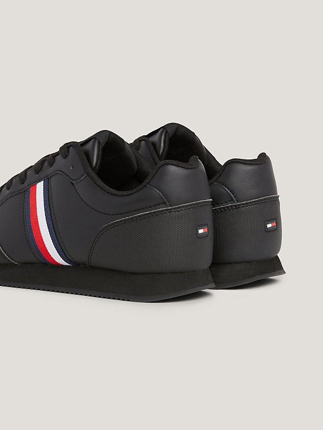 black runner signature tape trainers for men tommy hilfiger