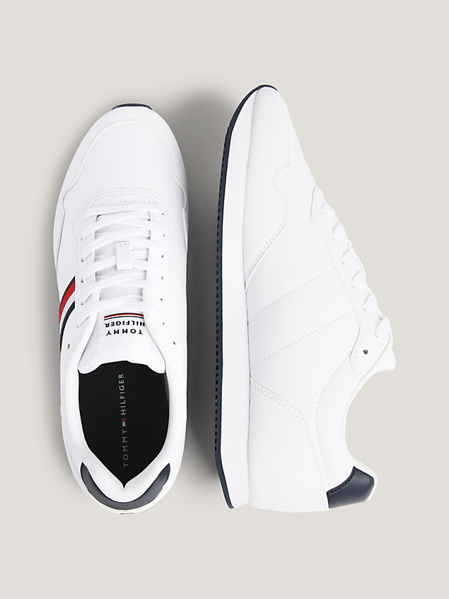 white runner signature tape trainers for men tommy hilfiger
