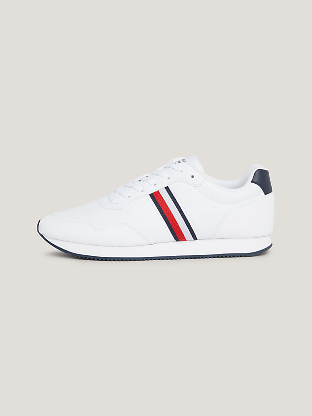 white runner signature tape trainers for men tommy hilfiger