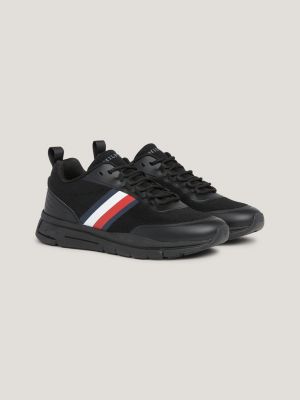 Tommy Jeans retro basket trainer in black and brown