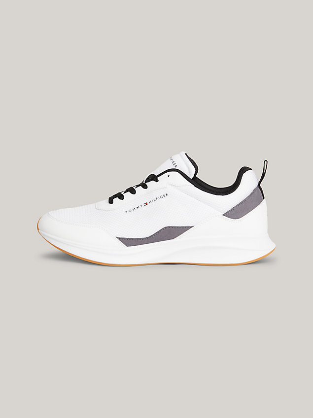 white lightweight knit runner trainers for men tommy hilfiger