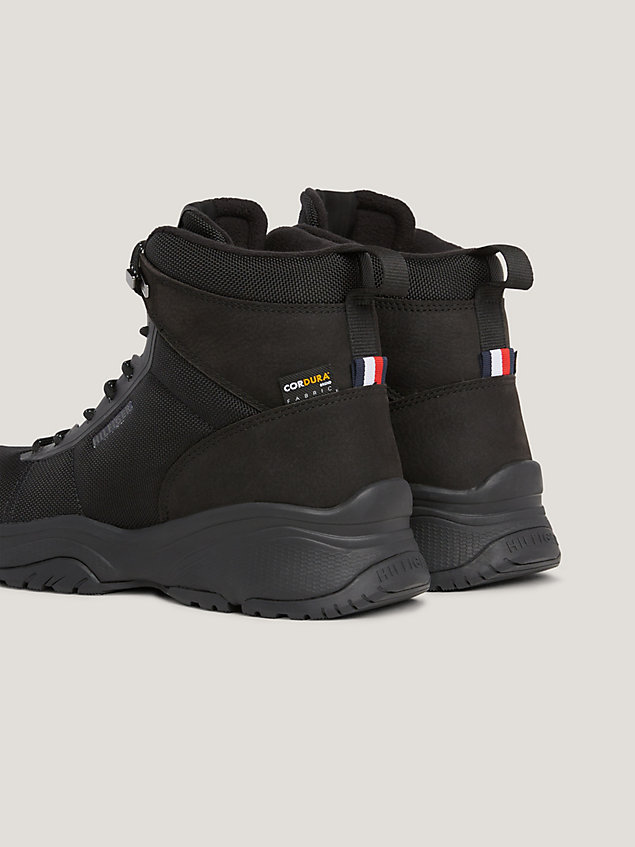 black cordura® high-top trainer boots for men tommy hilfiger