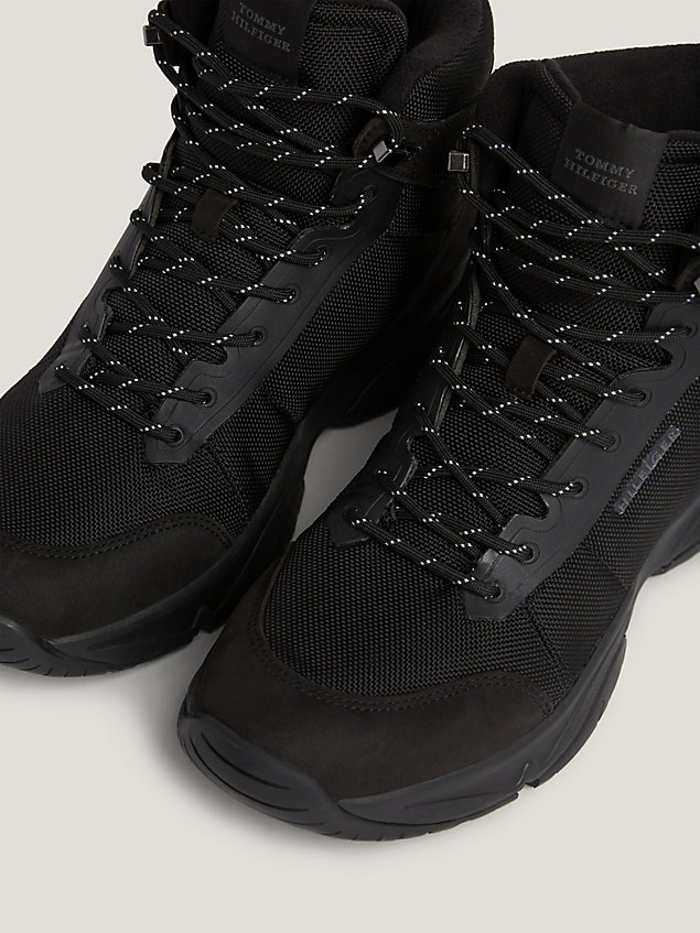 black sneaker-stiefel aus cordura® für herren - tommy hilfiger