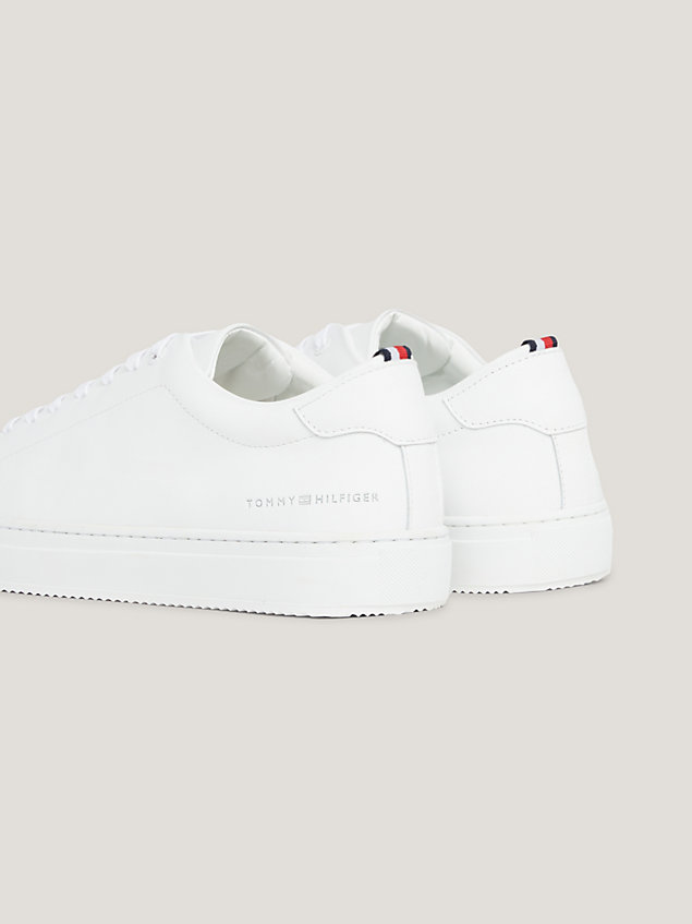 white premium heritage leather cupsole trainers for men tommy hilfiger