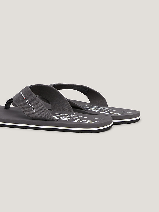 grey logo sole flip-flops for men tommy hilfiger
