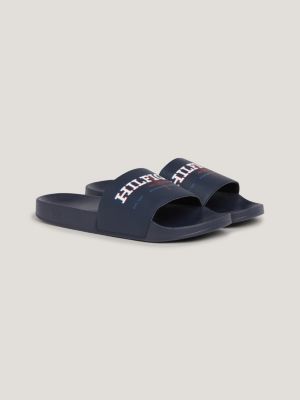 Blue Sandals Sliders Flip Flops for Men Tommy Hilfiger EE