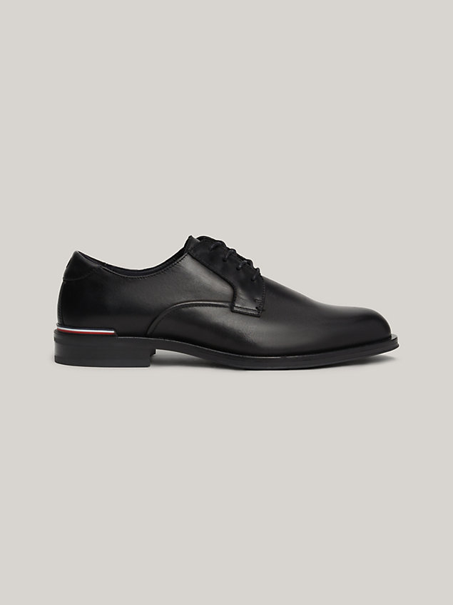 scarpe eleganti stile derby in pelle black da uomini tommy hilfiger