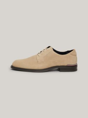 Signature Suede Lace-Up Derby Shoes | Beige | Tommy Hilfiger