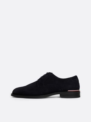 blue suede derby shoes for men tommy hilfiger