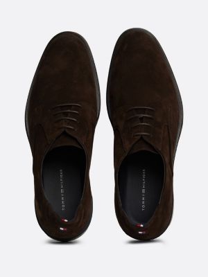 derbies en daim noir pour hommes tommy hilfiger