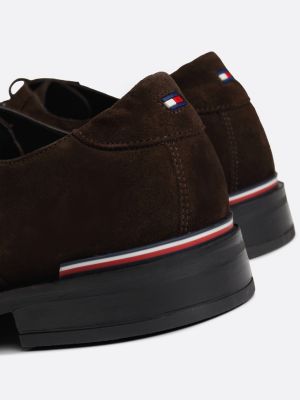 derbies en daim noir pour hommes tommy hilfiger