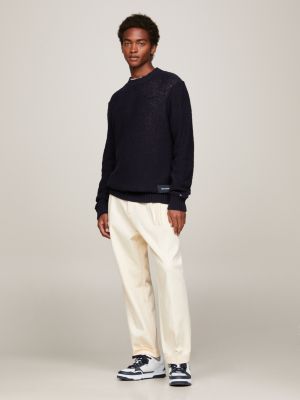 blue leicht rutschfester basketball-ledersneaker für herren - tommy hilfiger