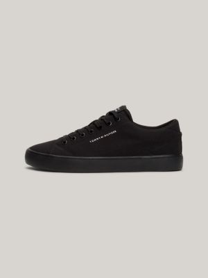 Essential Canvas Lace-Up Trainers | Black | Tommy Hilfiger