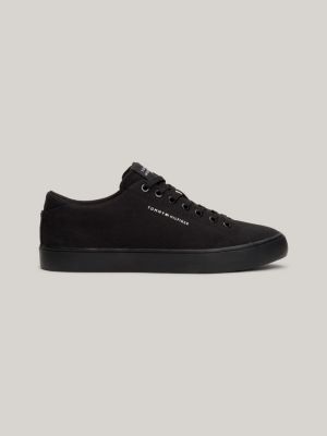 Essential Canvas Lace-Up Trainers | Black | Tommy Hilfiger