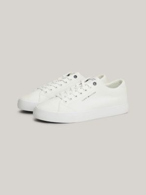 white essential lace-up canvas-sneaker für herren - tommy hilfiger