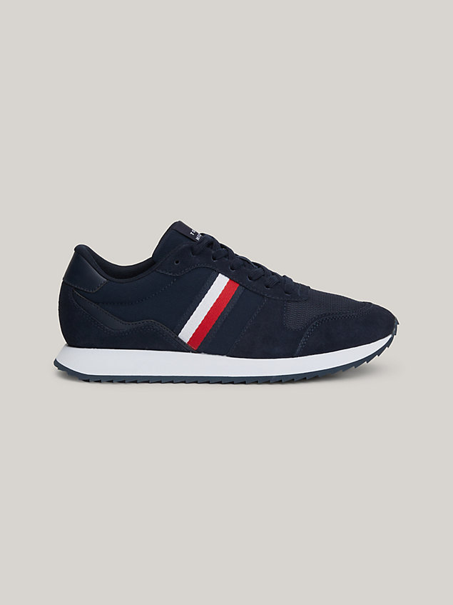 blue cleat signature tape trainers for men tommy hilfiger