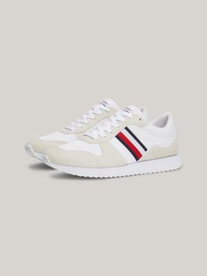 white rutschhemmender sneaker mit tommy-tape für herren - tommy hilfiger