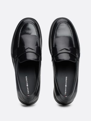 schwarz loafer aus lackleder für herren - tommy hilfiger