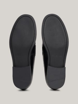 Stitched Patent Leather Loafers | Black | Tommy Hilfiger