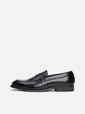 schwarz loafer aus lackleder für herren - tommy hilfiger